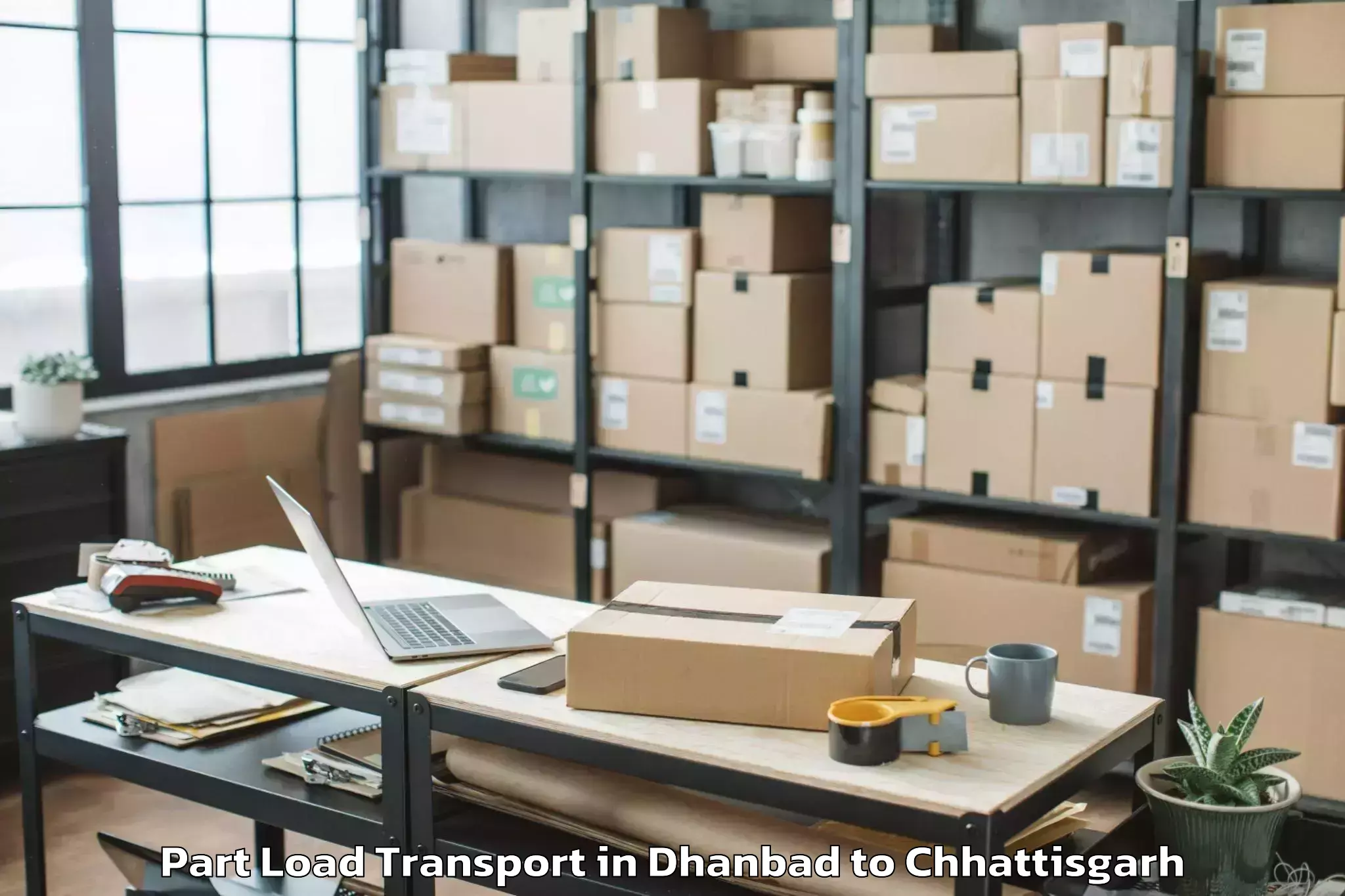 Dhanbad to Ambuja City Center Mall Part Load Transport Booking